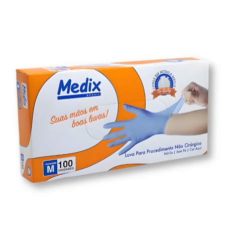 817 – Luva Nitrílica “G” s/ Pó c/ 100 un Azul – Medix