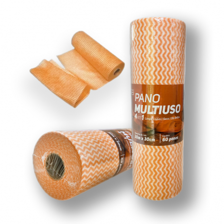 Pano Multiuso Slim – 30cm x 30m – Laranja