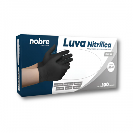 808 – Luva TPE s/ Pó Preta “M” c/ 100 un – Nobre