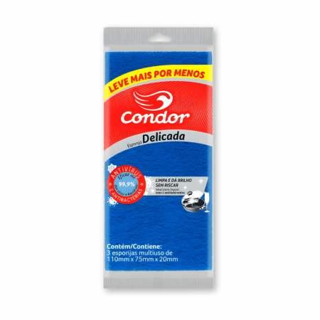 Esponja Multiuso Limpeza Delicada 3und - Condor