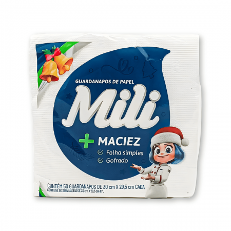 Guardanapo Folha Simples - (30cm x 29,5cm Com 50 folhas) - Mili