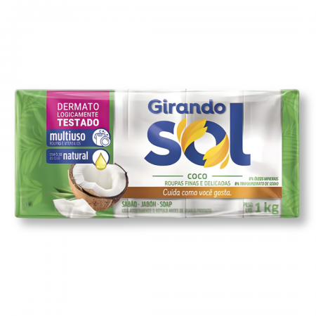 Sabão em Barra Coco (200g - 5 und) - Girando Sol