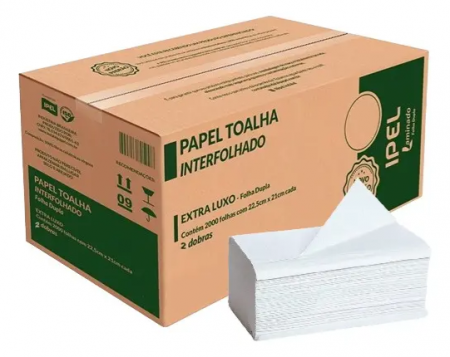 869 - Papel Toalha Interfolhado - (22,5x20,5 C/2000fls) - Ipel