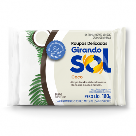 Sabão em Barra Coco - 180g - Girando Sol