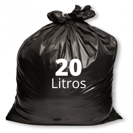 Saco de Lixo Preto 20 Litros - 100 Und