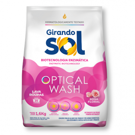Lava Roupas em Pó 1,6kg - Rosa floral - Girando Sol