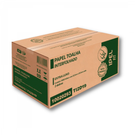 1289 – Papel Toalha Interfolhado - (22,5x20,5 C/ 5000 flhs) - Ipel