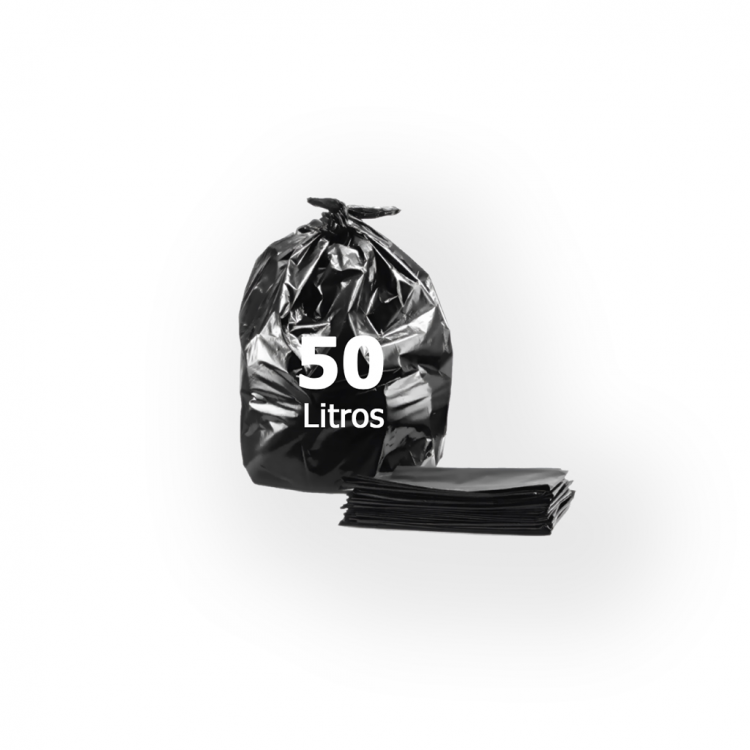 Saco de Lixo Preto 50L - 50 Und