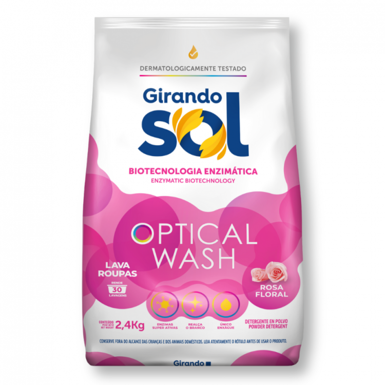 Lava Roupas em Pó 2,4kg - Rosa Floral - Girando Sol