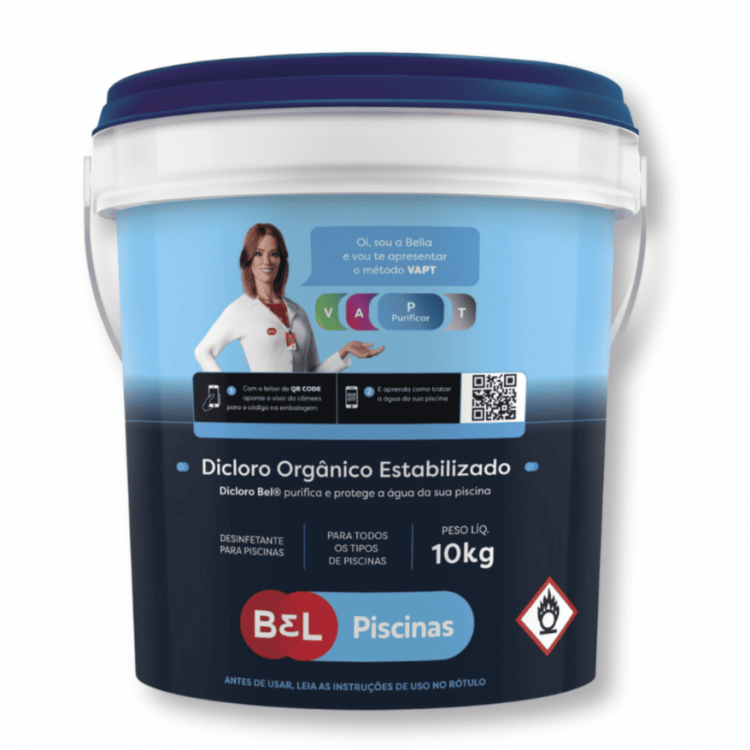 Dicloro Orgânico Estabilizado - Balde 10kg - Bel Piscinas