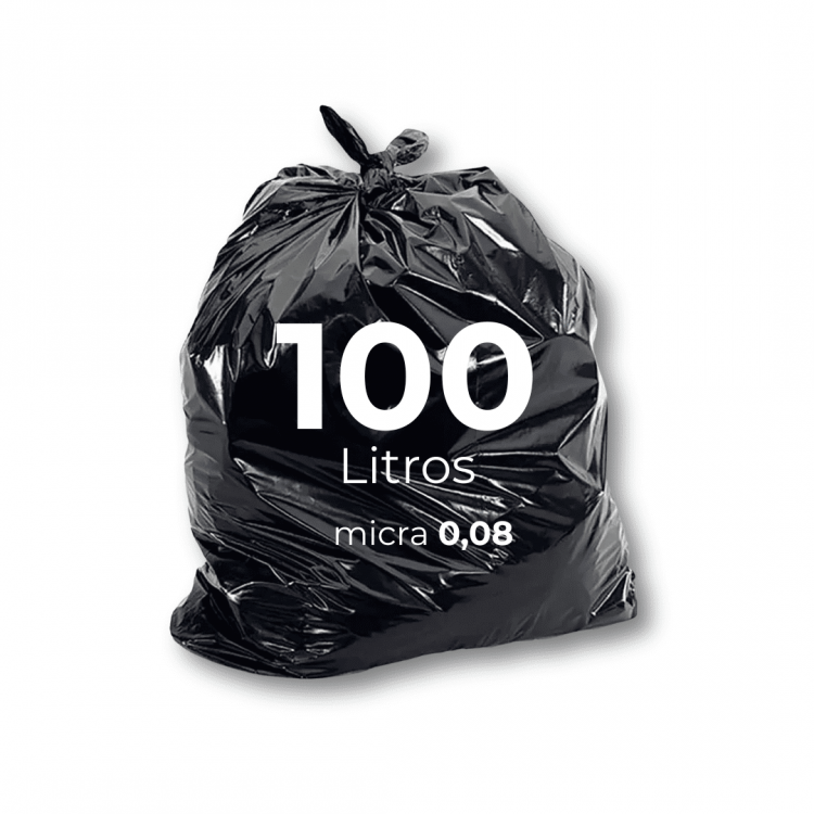 1380 - Saco de Lixo Preto 100L 50 und - Micra 0,08