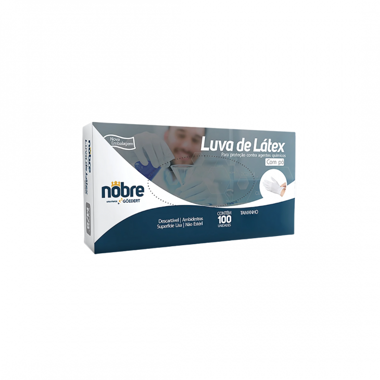 Luvas Latex com Pó - Tam.P - 100und - Nobre