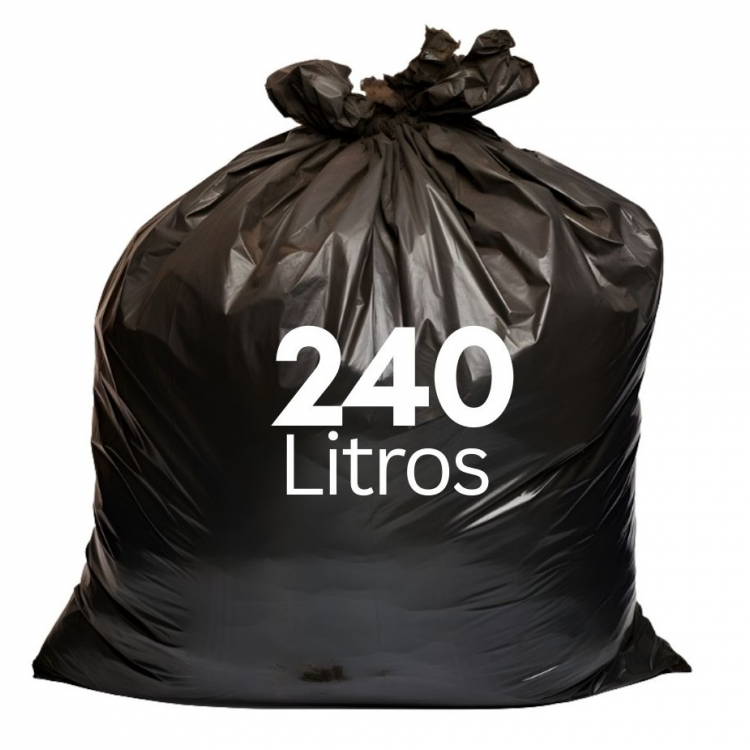 Saco de Lixo Preto 240L - 50 Und
