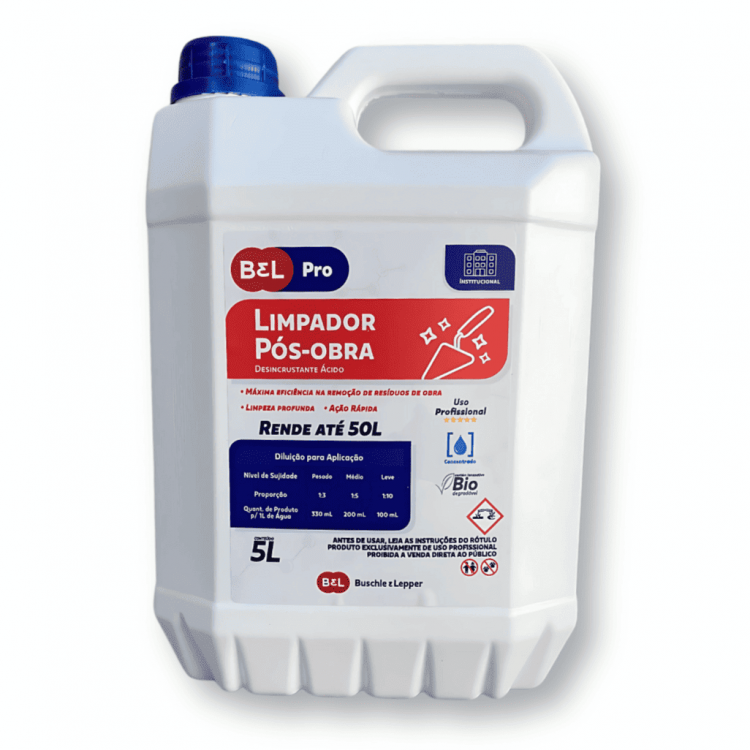 Pós Obra - Limpador Ácido - 5 Litros - Bel Pro