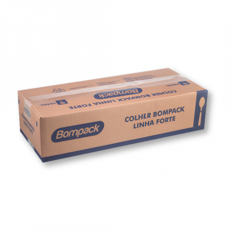 783 - Colher Linha Forte Branca Cx/500 – Bompack