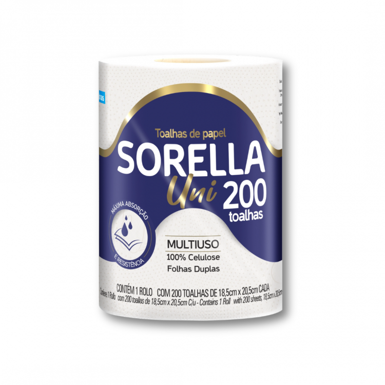 1306 - Papel Toalha Universal (200 folhas x 18,5 x 20,5cm) -  Sorella