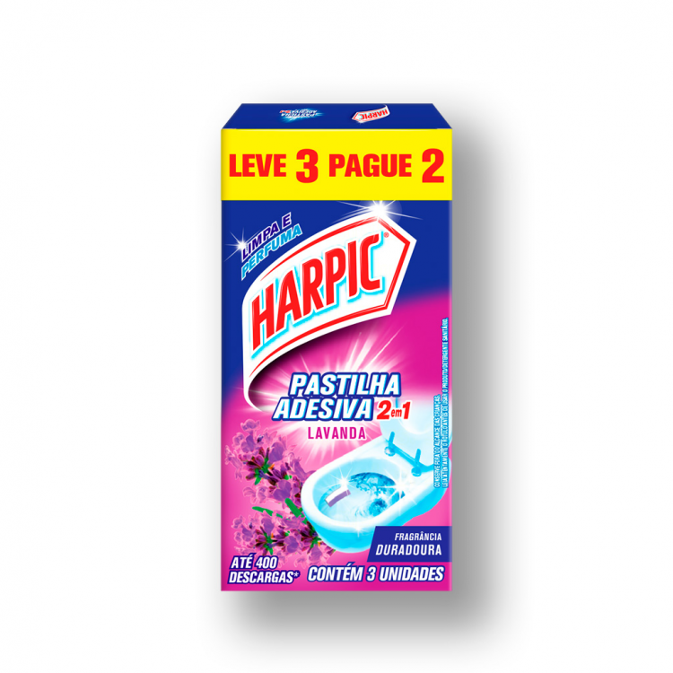 Harpic Pastilhas Adesivas 2 em 1 Lavanda