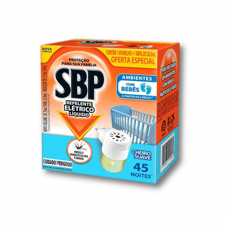 991 -  Repelente Elétrico Líquido SBP 45 Noites (Aparelho + Refil)