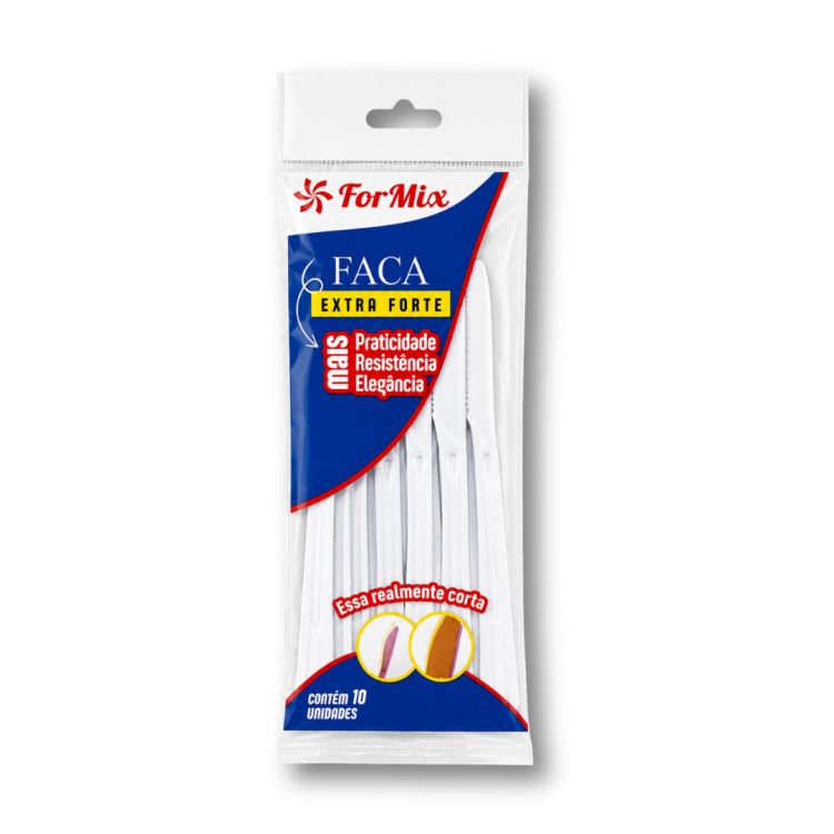 1327 – Faca Descartável Branca 10 und – Formix
