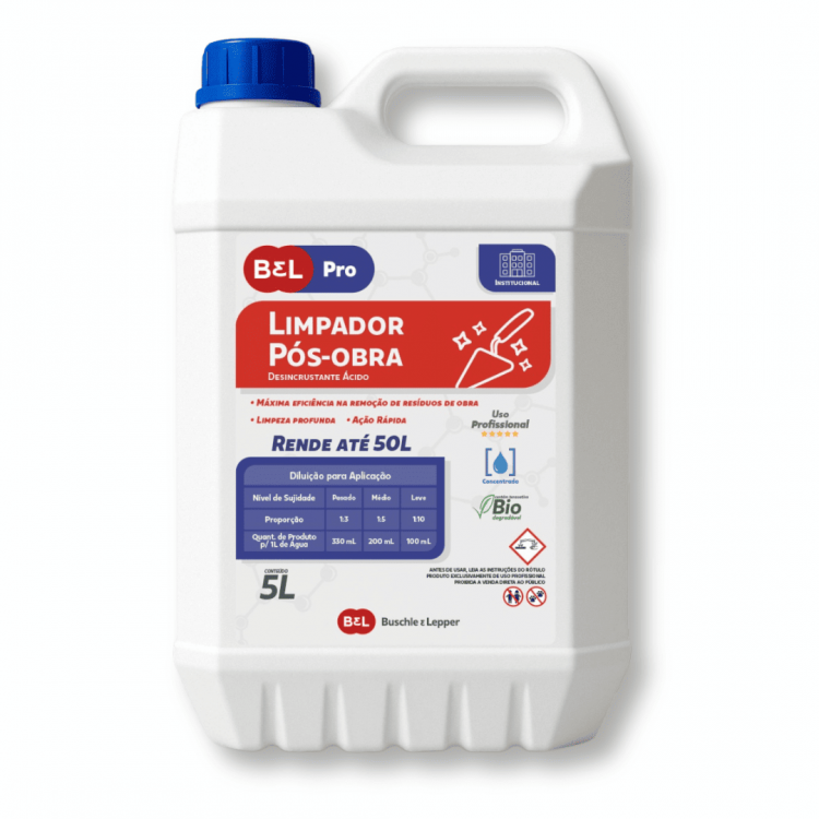 Pós Obra - Limpador Ácido - 5 Litros - Bel Pro
