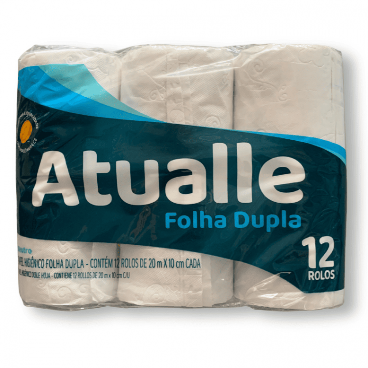 Papel Higiênico Atualle Neutro Folha Dupla (20m x 10cm 12 rolos) - Mili