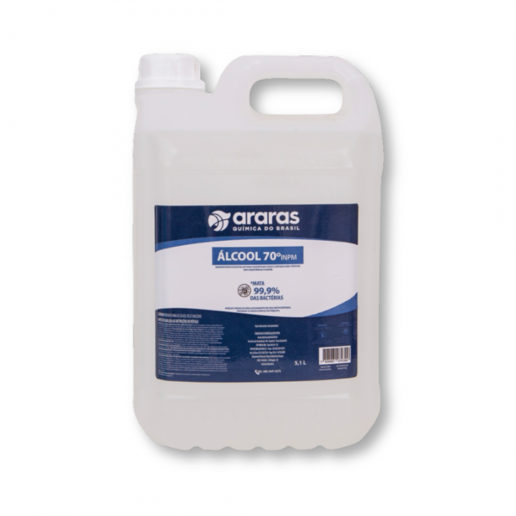 1196 - Álcool Líquido 70% - 5 Litros – Araras
