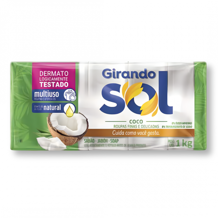 Sabão em Barra Coco (200g - 5 und) - Girando Sol