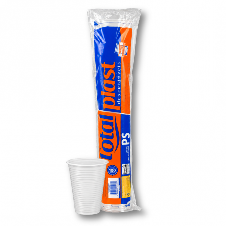 1375 - Copo 180ml Branco - 100 Und - TotalPlast