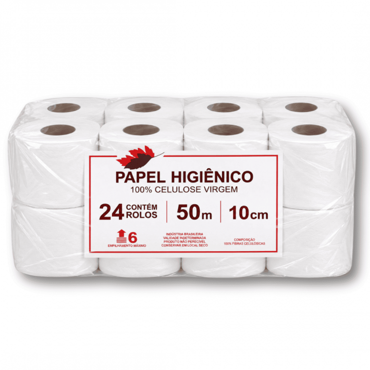 136 - Papel Higiênico Folha Dupla - ( 24 rolos x 50m ) - Leaf
