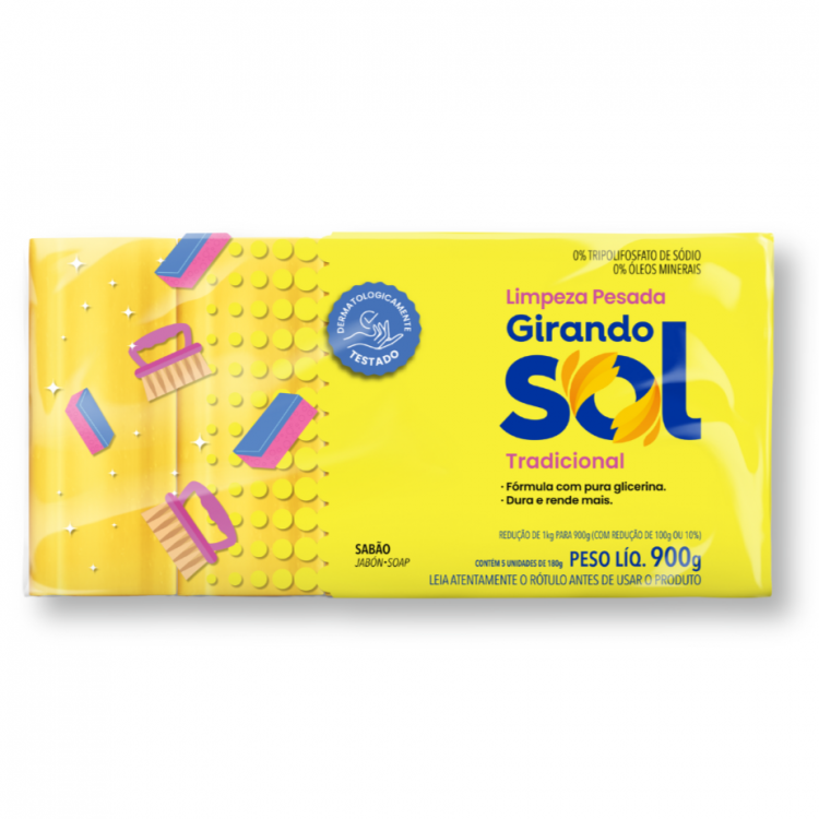 Sabão em Barra Tradicional ( 180g - 5 und ) - Girando Sol