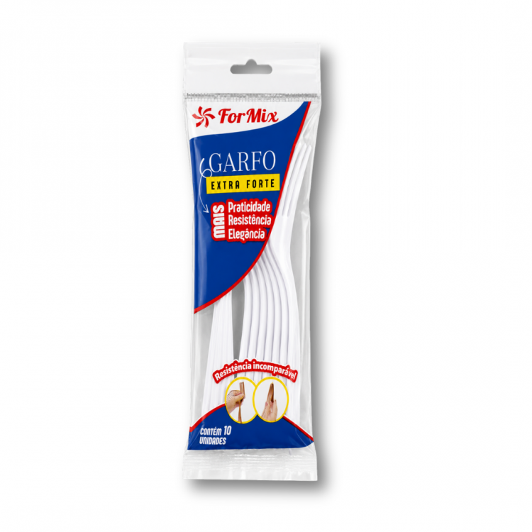 1326 – Garfo Descartável Branco 10 Und – Formix
