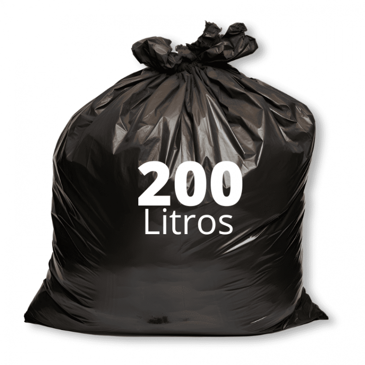 1255 - Saco de Lixo Preto 200L - 50 und - Micra 0,10